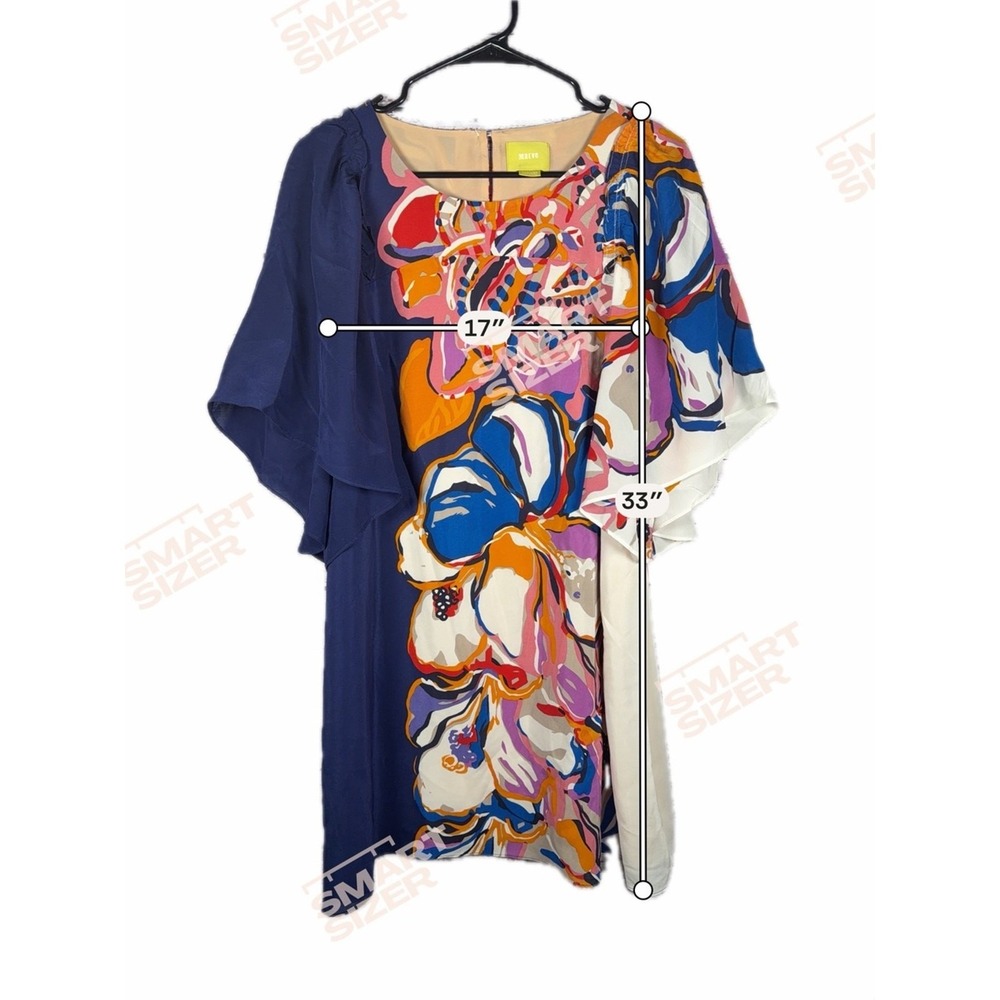 Anthropologie Maeve Vero Silk Floral Colorblock Shift Dress Medium - Picture 8 of 11